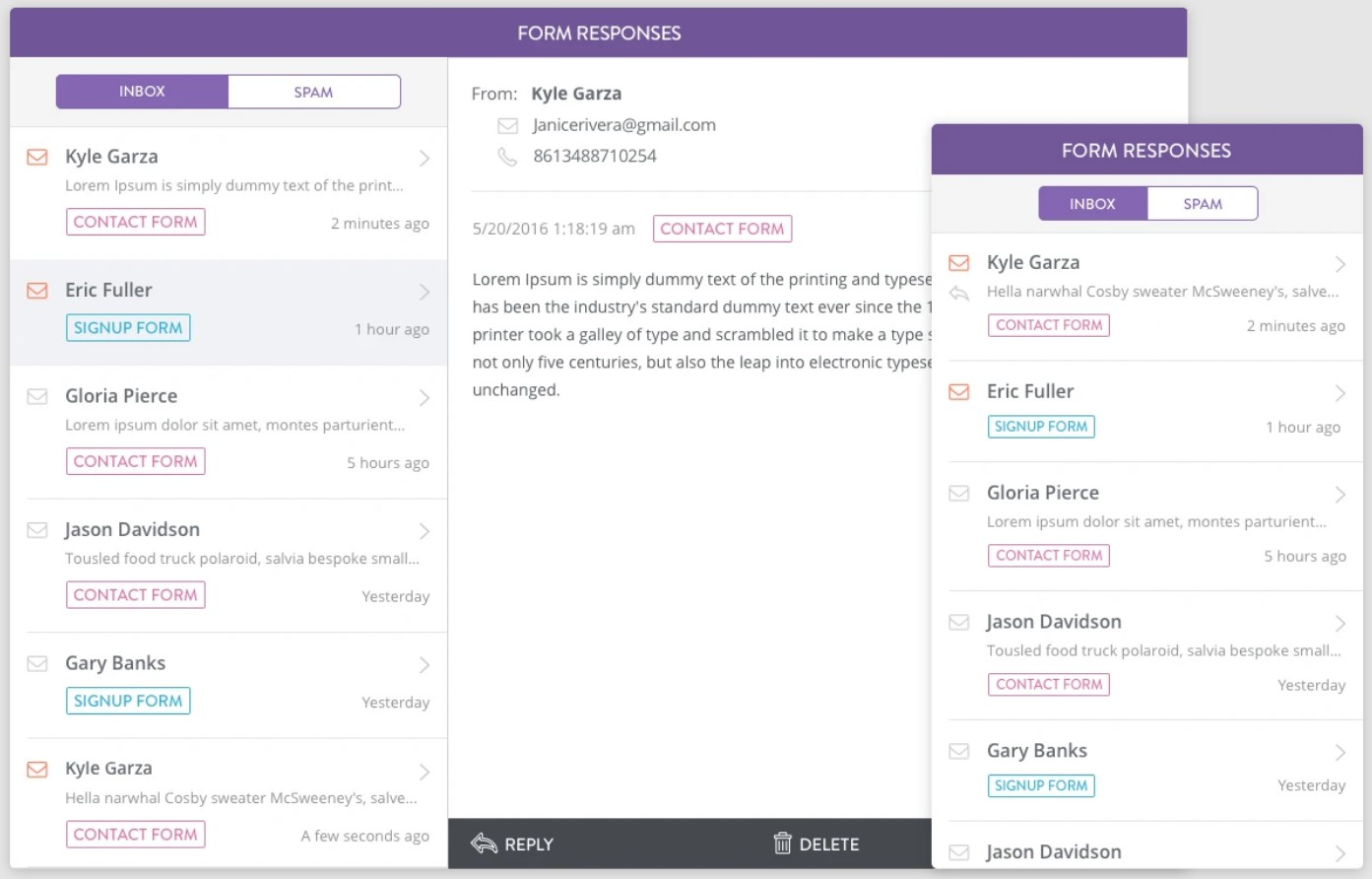 Strikingly Mobile Form Responses Strikingly Mobile Form Responses